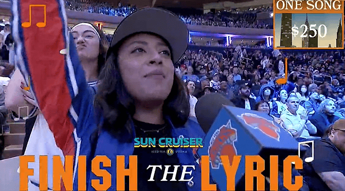 NBA常规赛暂停期间观众玩听歌接词赢250美元