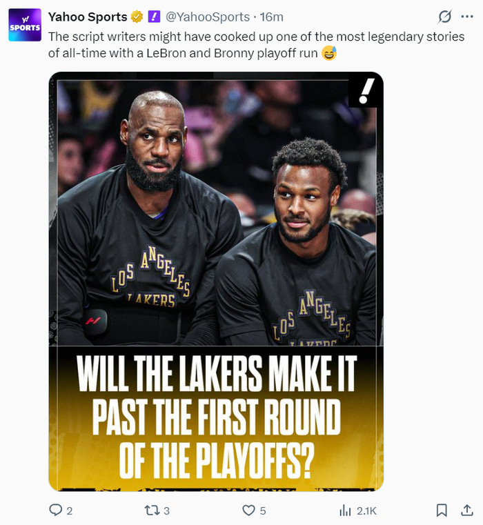 东契奇里夫斯伤退 湖人季后赛或由勒布朗单核出