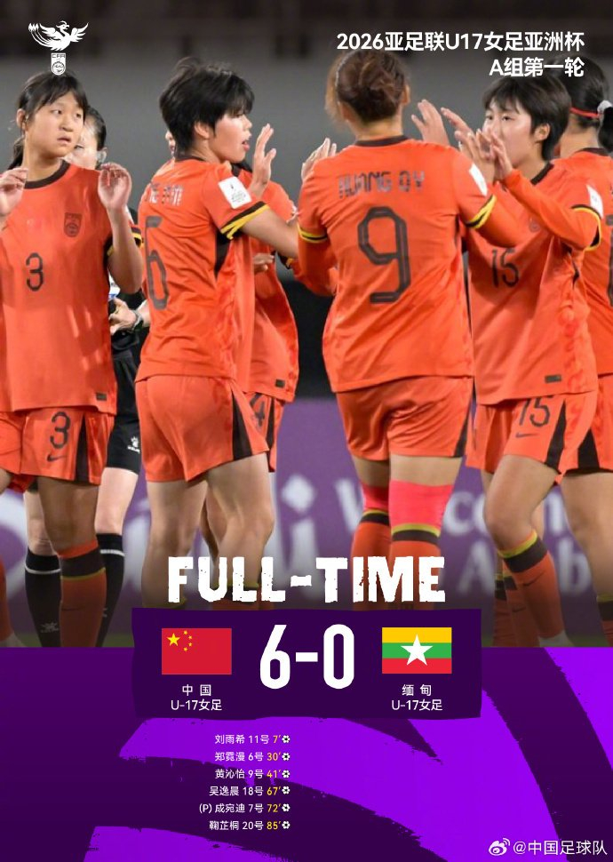 中国U17女足迎战越南争夺小组头名